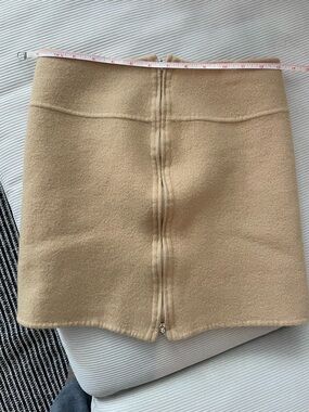 Alexandra Bartlett wool Camel/Tan Mini Skirt with Center Zip
